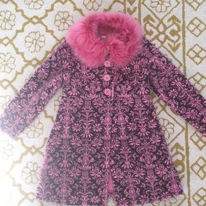 Kate Mack size 8 pink/brown dress coat